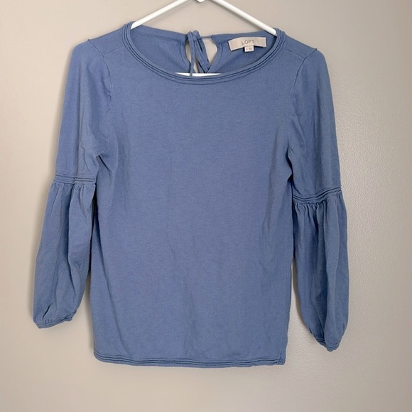 LOFT Lantern Sleeve Pullover Blouse - Picture 2 of 5